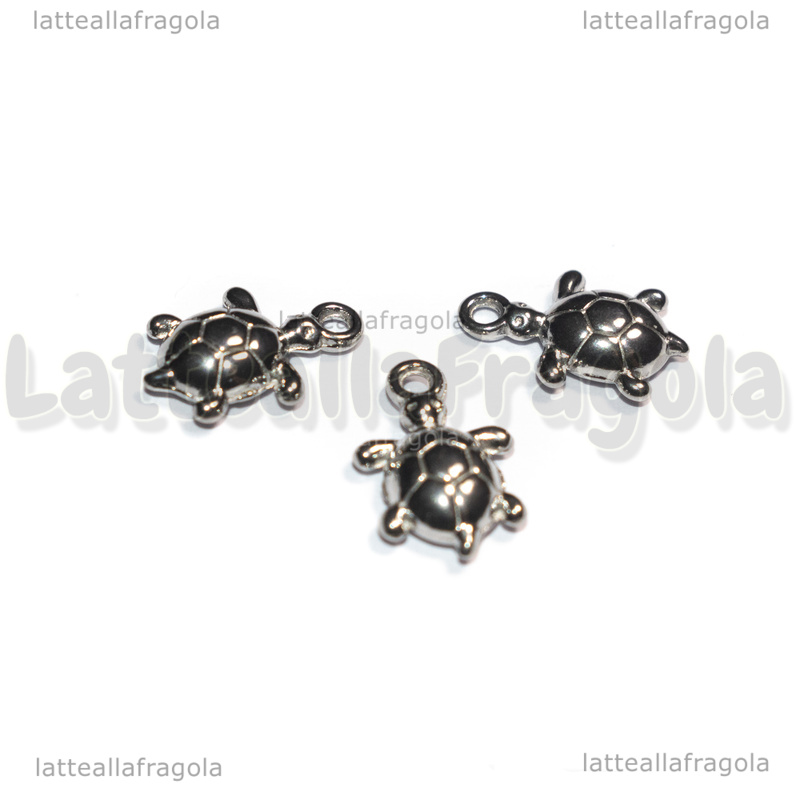 Charm Tartaruga in Acciaio Inox 15.5x8.5x3mm