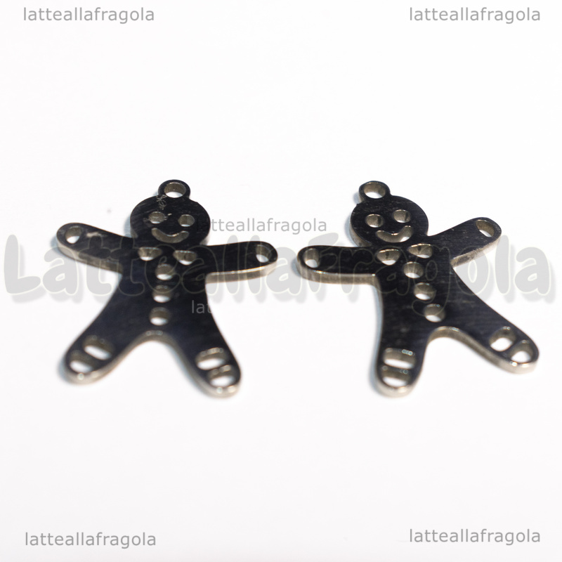 Ciondolo Gingerbread in Acciaio Inox 20x16x1mm