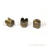 Coppia calotte capocorda in metallo color bronzo 8x8mm