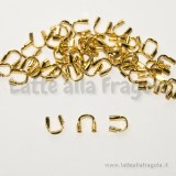 10 Coprifilo a U per cavetto in rame Gold Plated 5x5mm