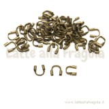 10 Coprifilo a U per cavetto in rame Gold Plated 5x5mm