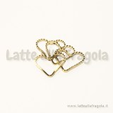 Cuore in metallo gold plated lavorazione diamantata 12x13.5mm