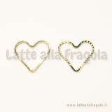 Cuore in metallo gold plated lavorazione diamantata 12x13.5mm