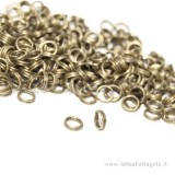 100 anellini brisé in metallo color bronzo 5mm