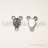 Crocera Madonna per rosari in metallo zincato argento antico 14.8x10.8mm