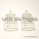 Gabbietta in legno colorato bianco 37x28x2mm