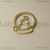 Ciondolo Bezel Albero Natale Abete in metallo gold plated 34x32mm