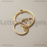 Ciondolo Bezel Pupazzo di Neve in metallo gold plated 40.5x30.5mm