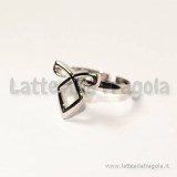 Anello regolabile con Runa Potere Angelico in metallo argentato