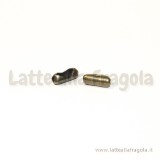 20 connettori in metallo color bronzo per catena a pallini da 2mm-2.4mm