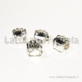 Zampa foro largo in metallo argento antico 11x11mm