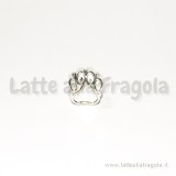 Zampa foro largo in metallo argento antico 11x11mm