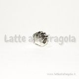 Zampa foro largo in metallo argento antico 11x11mm