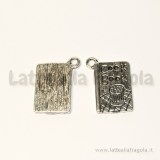 Ciondolo libro ricette in metallo argento antico 20x14mm