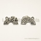 Charm Arcobaleno in metallo argento antico 20x12mm