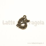 Charm tavolozza colori e pennelli in metallo color bronzo 17x12mm