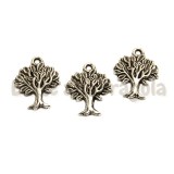 Charm Albero con Rami in metallo argento antico 22x17mm