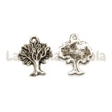 Charm Albero con Rami in metallo zincato color Argento Antico 22x17mm