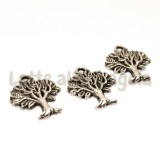 Charm Albero con Rami in metallo zincato color Argento Antico 22x17mm