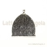 Charm Porticina in metallo zincato argento antico 35x27mm