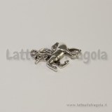 Charm unicorno in metallo zincato argento antico 23x16mm