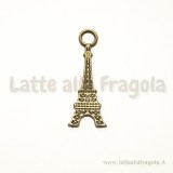 Ciondolo Torre Eiffel in metallo color Bronzo 32x12mm