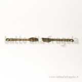 Charm forchettina in metallo zincato color bronzo 25x5mm