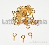 30 Ganci a vite con occhiello 8x4mm in metallo Gold Plated