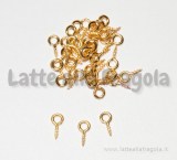 30 ganci a vite con occhiello 8x4mm Gold Plated