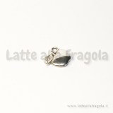 Charm double-face in metallo argento antico mela 11x11mm