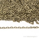 1 metro di Catena maglie ovali 3x2mm color bronzo 