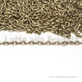 1 Metro di Catena a maglie ovali 3x2mm colore bronzo anticato