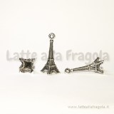 Charm 3D Torre Eiffel in metallo argento Antico 30x9mm