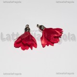 Nappina Fiore Rosso in stoffa 33x25mm