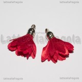 Nappina Fiore Rosso in stoffa 33x25mm