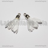 Nappina Fiore Bianco in stoffa 33x25mm