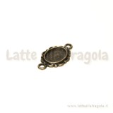 Connettore Base cammeo 14x12mm in metallo color bronzo adatto per cammeo 10x8mm