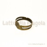 Base per anello con piattello colore Bronzo con piastra 8mm