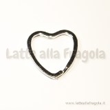 Anello Portachiavi a Cuore acciaio argentato 31x31mm