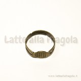 Base per anello con piattello colore Bronzo con piastra 8mm