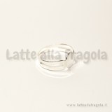 Base per anello colore Argento con piastra 8mm