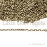 1 Metro di Catena a maglie piatte ovali 4x3mm colore bronzo anticato