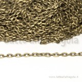 1 Metro di Catena a maglie piatte ovali 4x3mm colore bronzo anticato