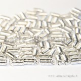 25 Capocorda a molla in metallo Silver Plated 9x4mm