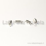 25 Capocorda a molla in metallo Silver Plated 9x4mm