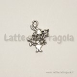 Charm Bianconiglio in metallo argento antico 20x15mm