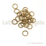 10 Anellini chiusi in metallo decorato oro antico 8mm