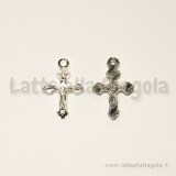 Charm Croce in metallo Silver Plated 17,6x11mm