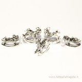 Charm 3D Cavallo a dondolo 3D in metallo argento antico 15x14mm