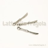 Charm Coltello in metallo argento antico 25x3.5mm